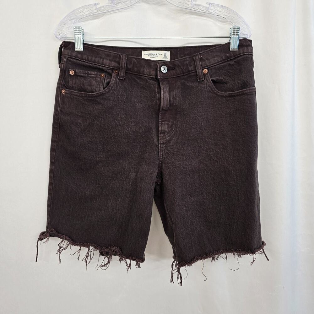 Abercrombie & Fitch Cut Off Denim Shorts Women's 30 10r Brown The 90's Straight